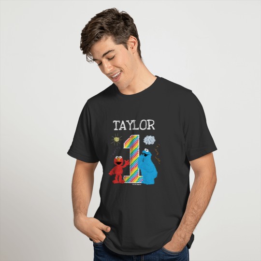 Sesame Street Pals Chalkboard Rainbow 1st Birthday T-shirt
