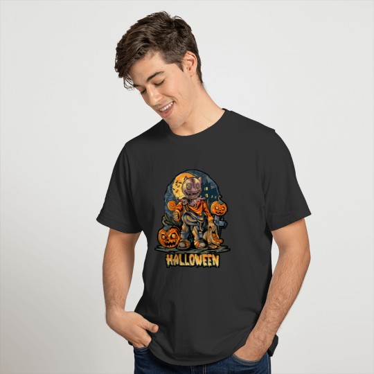 Spooky Halloween Scarecrow Trick-or-Treater T-shirt