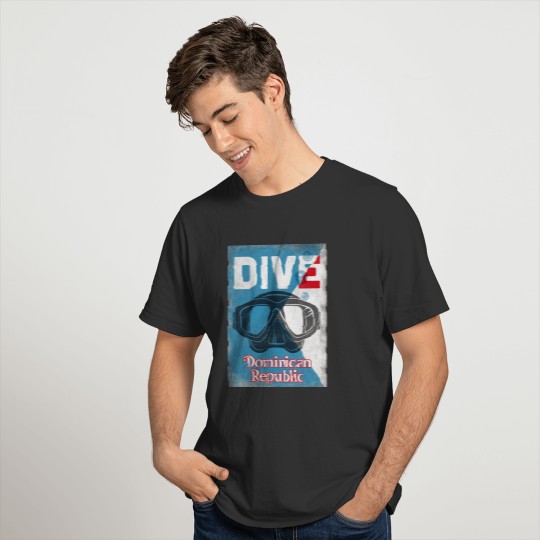 Dominican Republic Vintage Scuba Diving Mask T-shirt