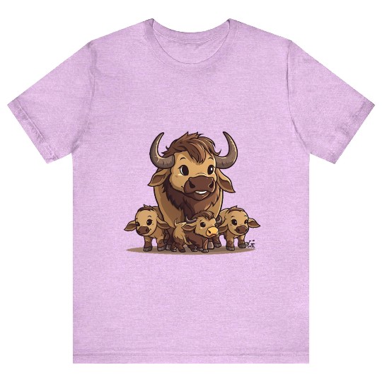 Cute Bison Mom with her Bison Babies T Shirts