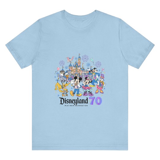 Discover Personalized Disneyland 70th Anniversary T Shirts, Mickey & friends Platinum Celebration T Shirts, Happiest Place on Earth Family matching T Shirts