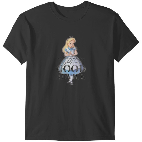 Disney 100th Anniversary Alice In Wonderland - Classic Fit Grey Short Sleeve T-Shirts