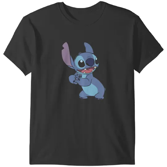 Discover Disney Lilo Stitch Cute Stitch Pose Left Chest Pocket Logo T-Shirts