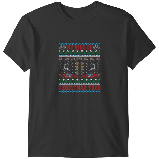 Discover Drag Racing Christmas Tree Race Car Ugly Sweater T-Shirts