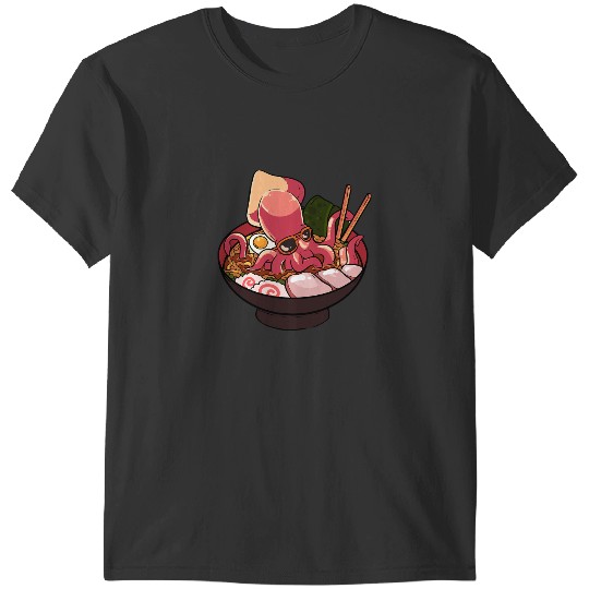 Discover Squid Ramen Noodle Kraken Japanese Bowl Cup Miso Tee T-Shirts
