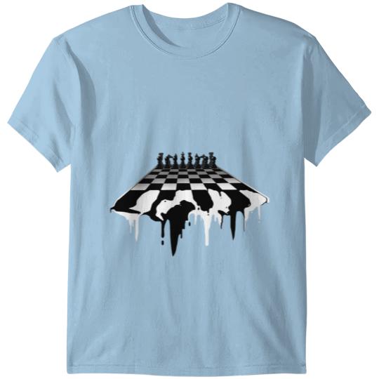 Discover Melted chessboard Chess gambit design T-shirt