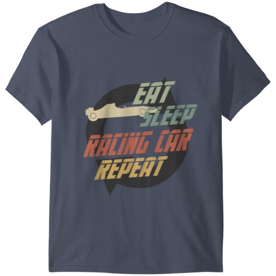 Discover Vintage Eat Sleep Racing Car Repeat RIM T-shirt
