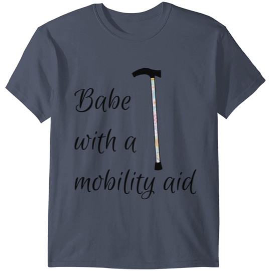 Discover Babe With a Mobility Aid - Cane - Floral T-shirt