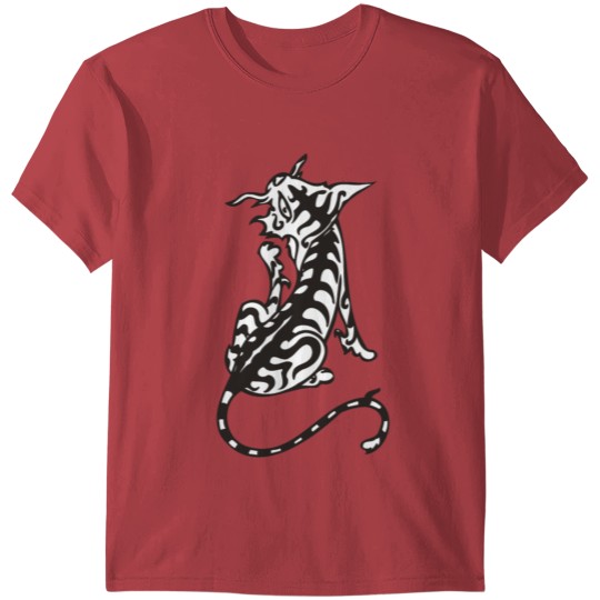Discover Ticked black and white cat T-shirt
