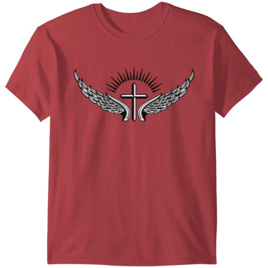 Discover Winged latin cross T-shirt