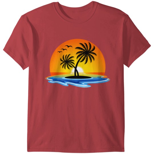 Discover Beach, Island, Hawaii, Palm Trees, Ocean, Vacation T-shirt