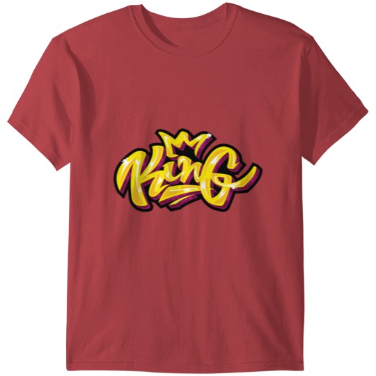 Discover King, Graffiti Style, Crown, Gold design T-shirt