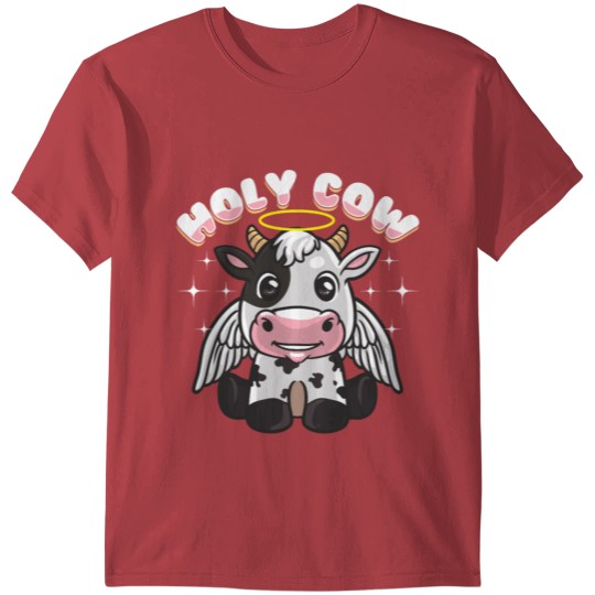 Holy Cow Halo Angel Wings Cute Novelty Pun Gift T-shirt