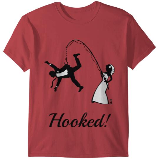 Discover Hooked! (Bride Fishing Groom / Stag Party) T-shirt