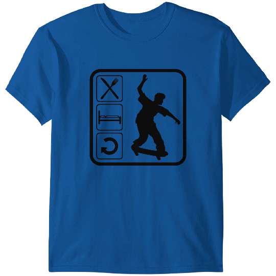 Discover essen schlaf skateboard wiederholen sprung täglich T-shirt