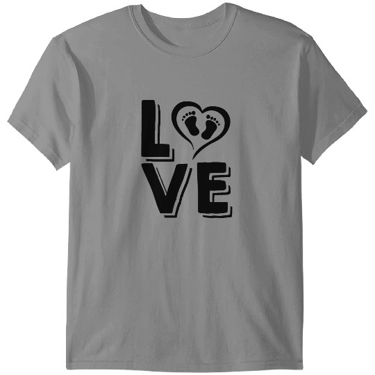 Discover Love pregnancy baby feet baby T-shirt