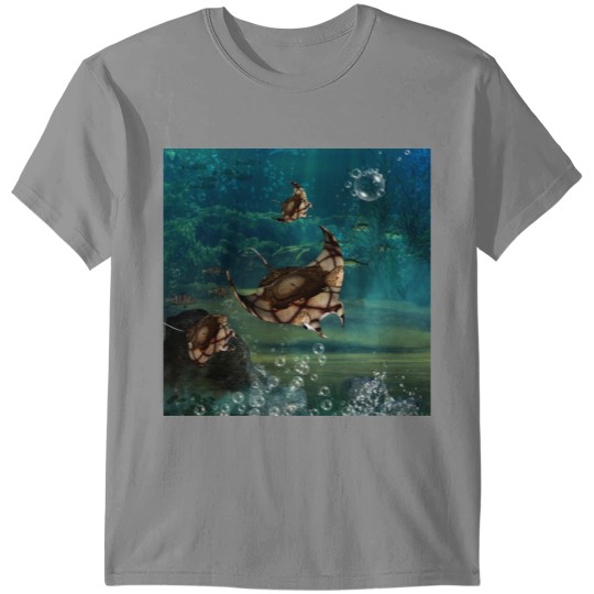 Discover Awesome steampunk manta ray in the deep ocean T-shirt
