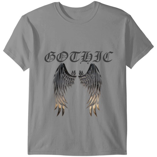 Discover Gothic angel wings T-shirt