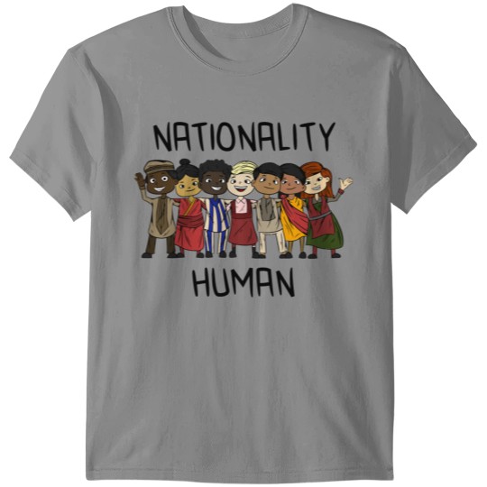 Discover Nationality Human Refugees Anti-Fascism Anti-Racis T-shirt