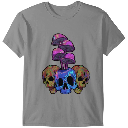 Discover Tie Dye Skull Vaporwave Cybergoth Emo Goth Rave Va T-shirt