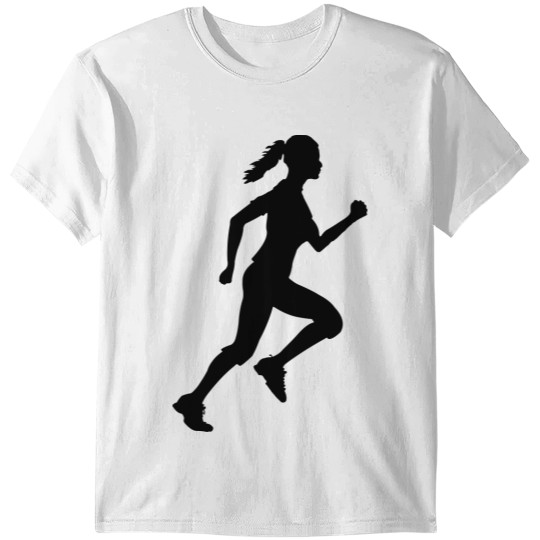 Girl with ponytail running T-shirt