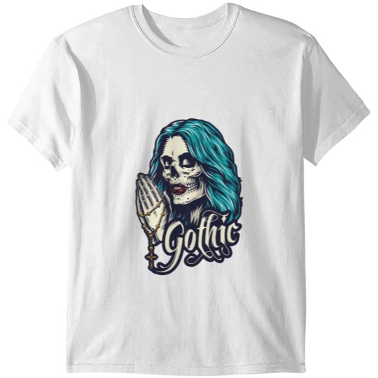 Discover Gothic skull woman goth style goddess occult T-shirt