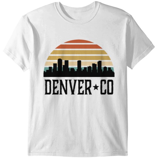 Discover Denver Colorado Skyline Vintage T-shirt