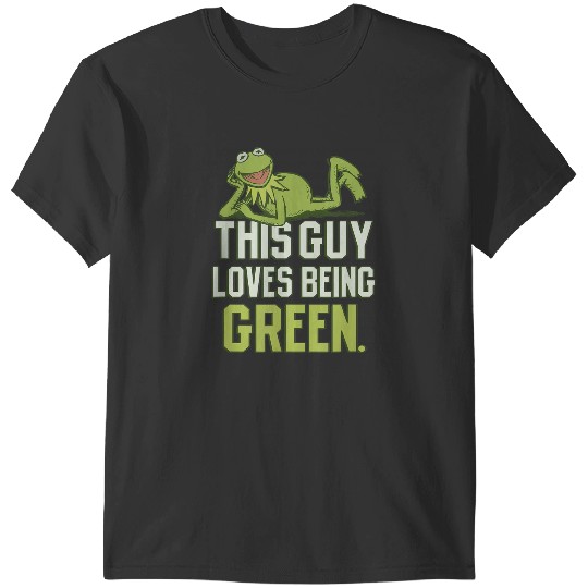 Disneyss The Muppets This Guy Loves Being Green Retro Kermit T-Shirts