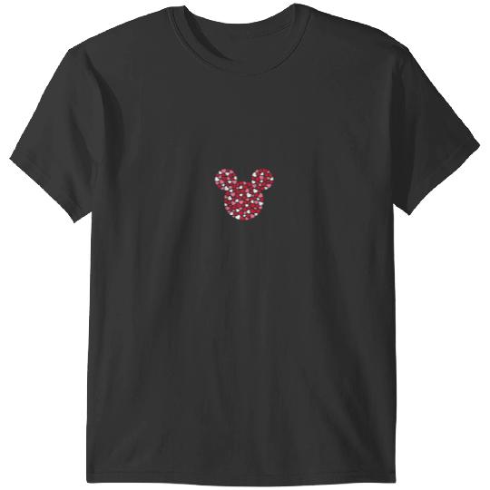 Disney Mickey Mouse Icon Pink Hearts Valentines Day T-Shirts