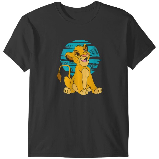 Disneyss The Lion King Young Simba Happy Blue Retro T-Shirts
