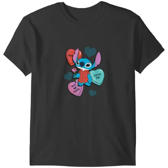 Disney Stitch Funny Candy Hearts Valentines Day T-Shirts