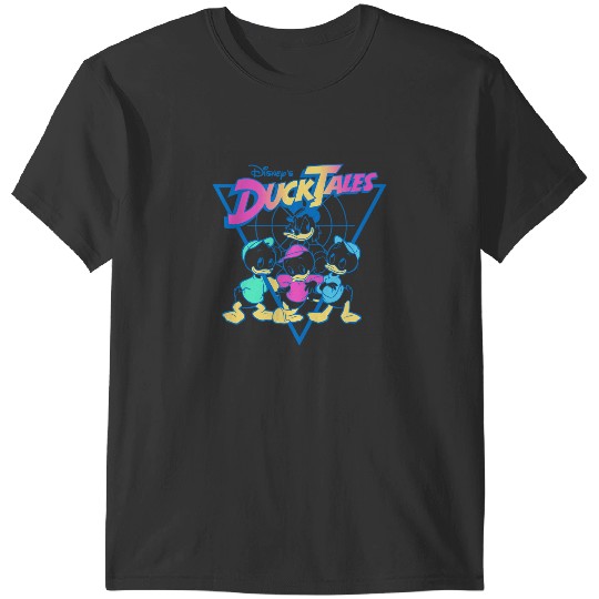 Disney DuckTales  Neon Outlines Group Shot Distressed T-Shirts