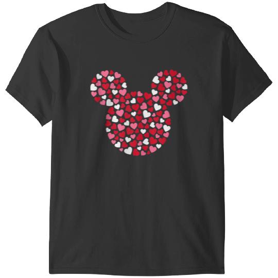 Disneyss Mickey Mouse Icon Pink Hearts Valentine's Day T-Shirts