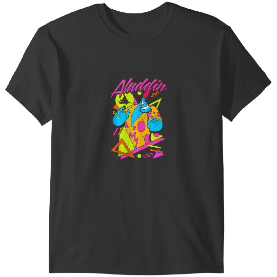 Disney Aladdin Genie 90s Style Neon Portrait T-Shirts