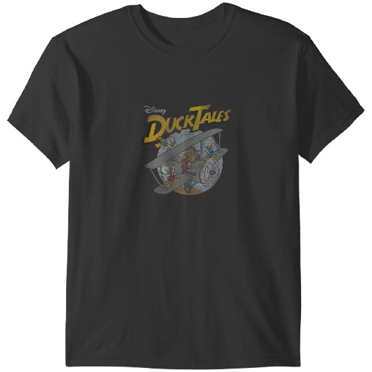 Disney DuckTales Ducks On Airplane Distressed Portrait T-Shirts