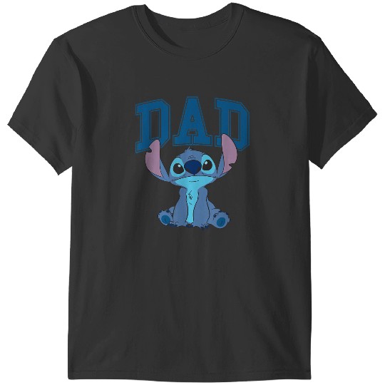 Disney Lilo Stitch Dad Cool Stitch Collegiate Logo T-Shirts