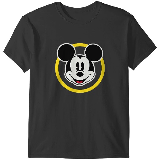 Amazons s Disney Smiling Mickey in Yellow Circle T-Shirts
