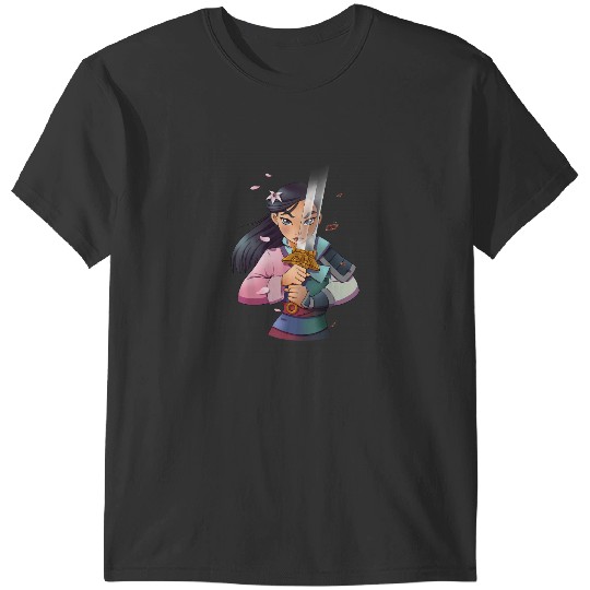 Disney Mulan Anime Half Girl Half Warrior Graphi T-Shirts