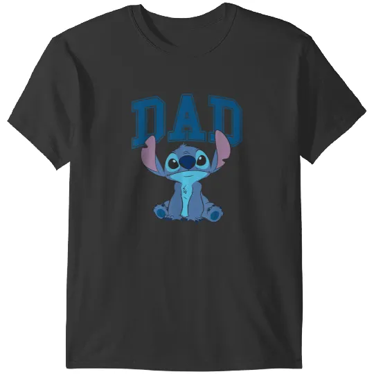 Disney Lilo Stitch Dad Cool Stitch Collegiate Logo T-Shirts