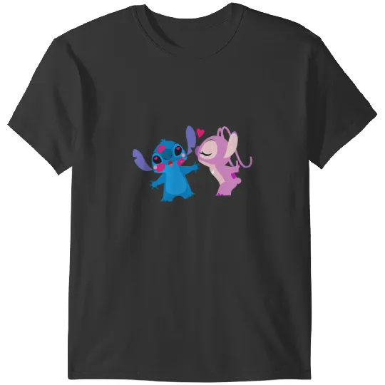 Disney Stitch and Angel Valentines Day Kisses T-Shirts