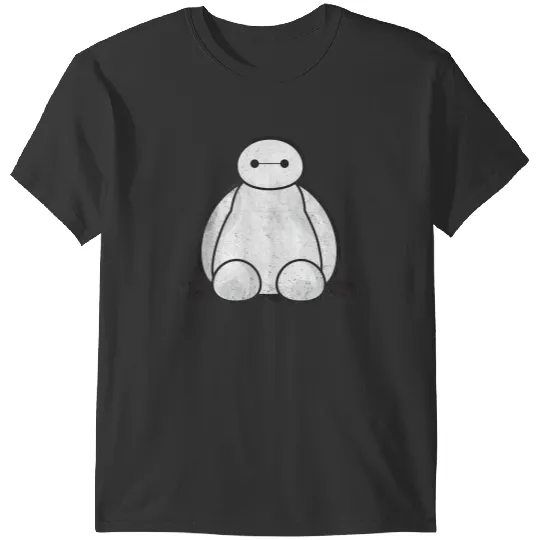 Disneyss Big Hero 6 Cute Baymax Sitting Distressed shots T-Shirts