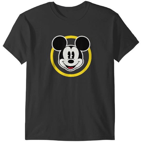 Essentials Disney Smiling Mickey in Yellow Circle T-Shirt T-Shirts