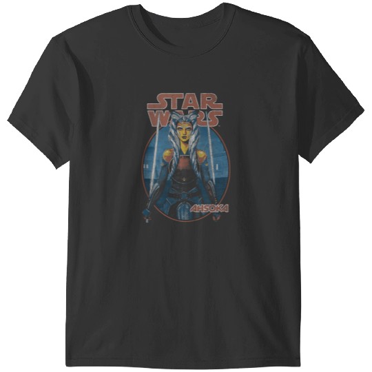Star Warss Classic Ahsoka Tano Twin Sabers Vintages Disneyss+ T-Shirts