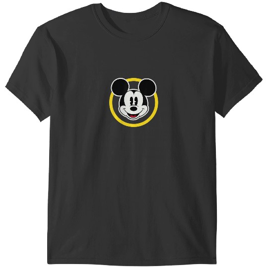 Essentials Disney Smiling Mickey in Yellow Circle T-Shirt T-Shirts