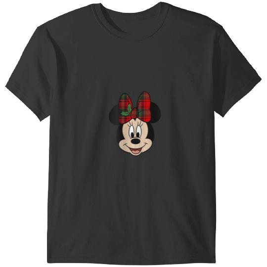 Womens Disney Mickey And Friends Christmas Minnie Mistletoe Bow V-Neck T-Shirt T-Shirts
