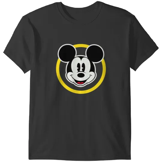 Amazonss Essentials Disney Smiling Mickey in Yellow Circle T-Shirts