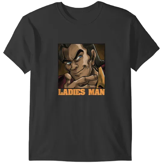 Disney Beauty And Beast Gaston Ladies Man Portrait T-Shirts