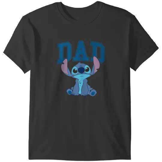 Disney Lilo Stitch Dad Cool Stitch Collegiate Logo T-Shirts