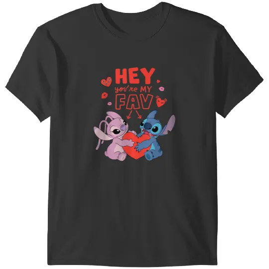 Disneyss Stitch Angel Hey Youre My Fav Love Valentines Day T-Shirts