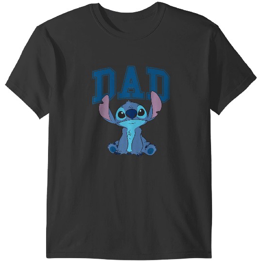 Disney Lilo Stitch Vintages Dad Cool Stitch Collegiate Logo Premium T-Shirts
